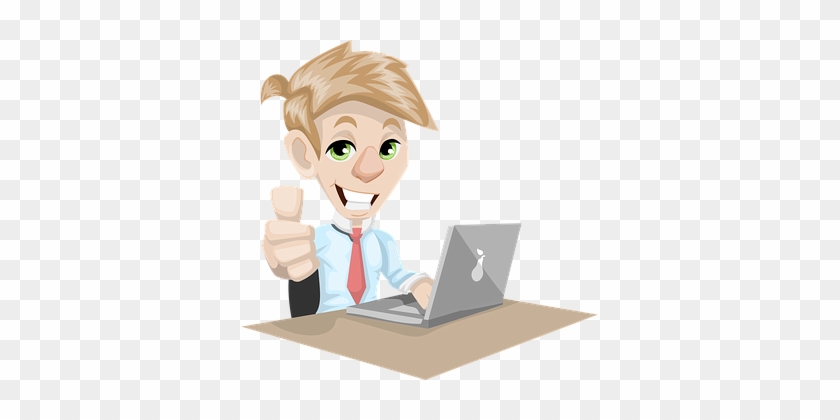 Happy Office Worker Cartoon - Free Transparent PNG Clipart Images Download