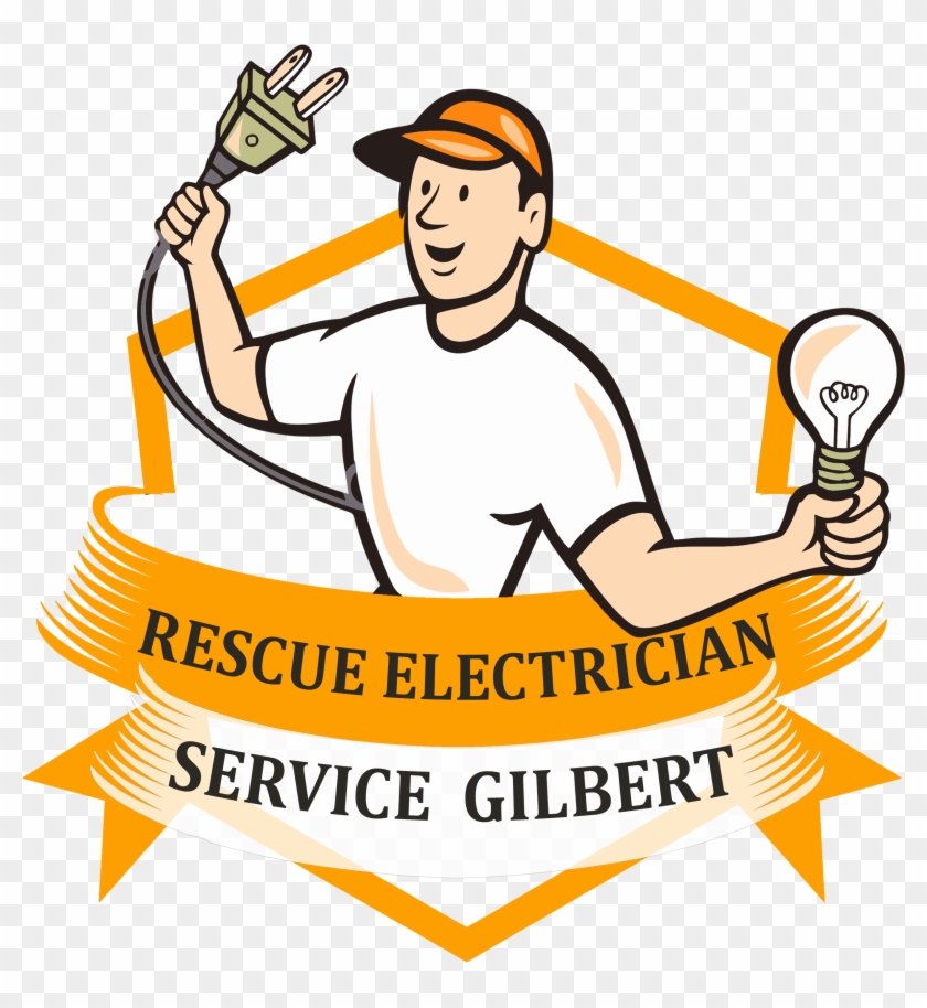 Electrician Hold Electric Plug And Bulb Cartoon Card #914936