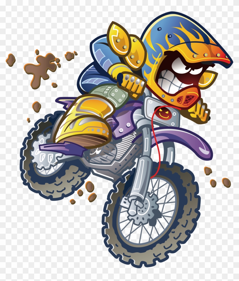 Motorcycle Cartoon Drawing Clip Art - Dirt Bike Clipart #914966