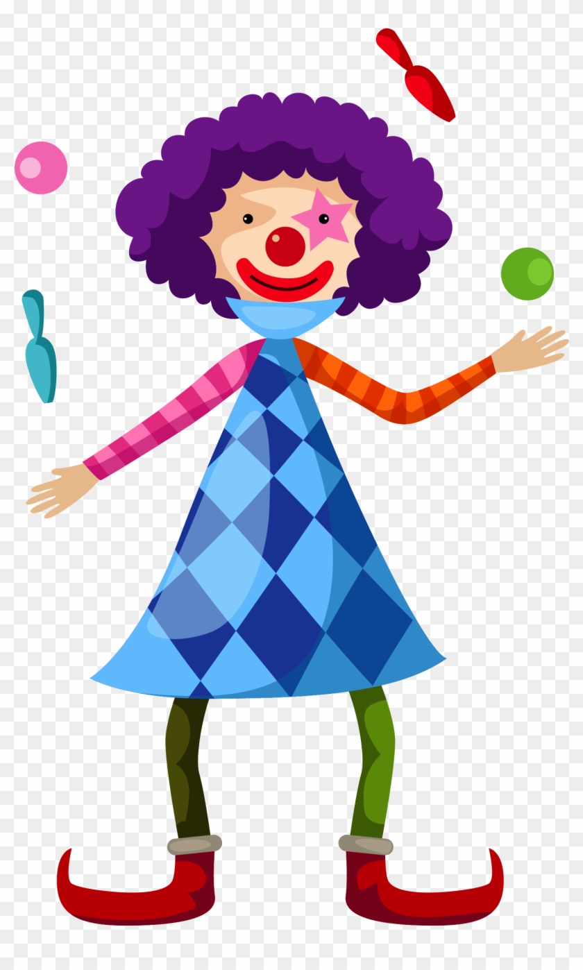 Clown Juggling Cartoon Vector Color Cartoon Juggling - Payasos Haciendo Malabares Animados Png #915232