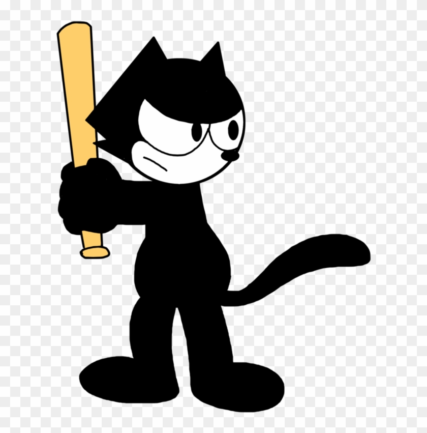 Felix With Baseball Bat By Marcospower1996 - Cat With A Baseball Bat #915251