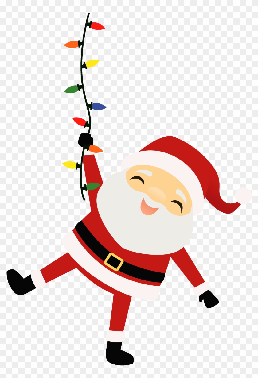 Santa Hanging From Roof - Santa Claus Hanging Png #915272