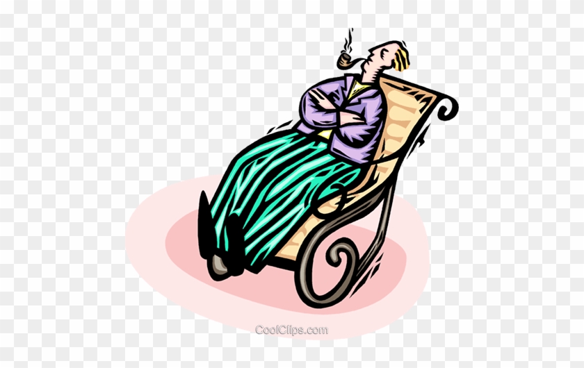 Sitting In A Rocking Chair Smoking A Pipe Royalty Free - Illustration #915293
