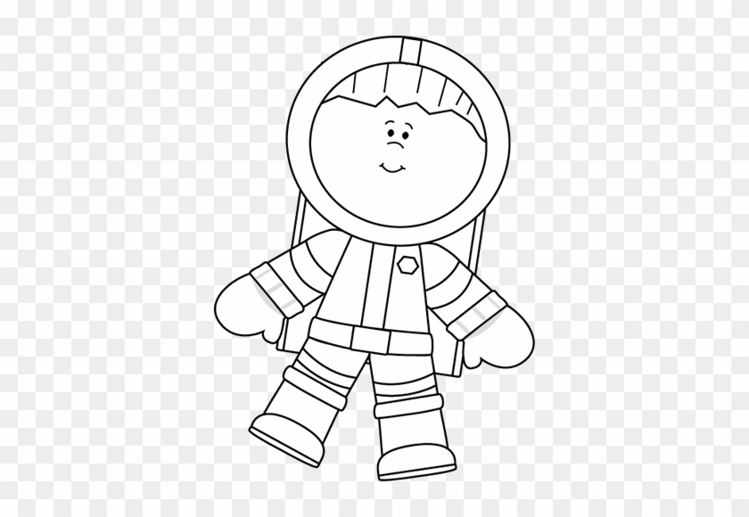 Black And White Boy Astronaut Floating - My Cute Graphics Clipart Black And White #915453