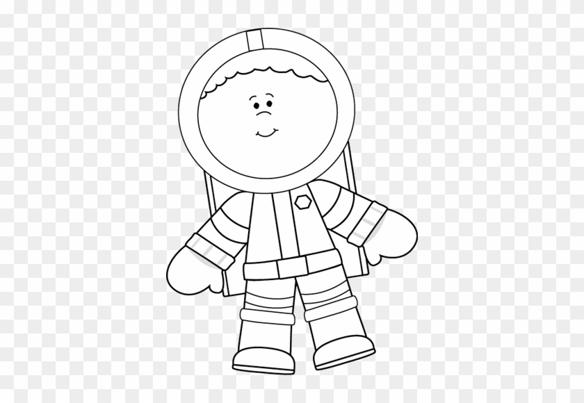 Black And White Little Boy Astronaut - Astronaut Clipart Black And White #915462