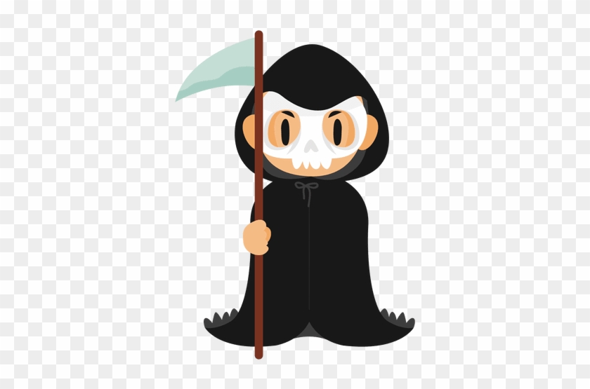 Executioner Cartoon Halloween Costume Transparent Png - Cute Cartoon Boy In A Grim Reaper Costume Boy's White #915477