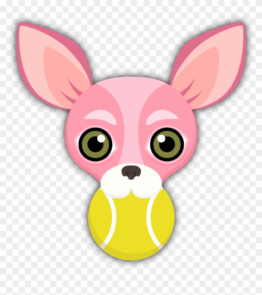 Pink Valentine's Chihuahua Emoji Stickers On The App - Cartoon Chiuahua Png #915487