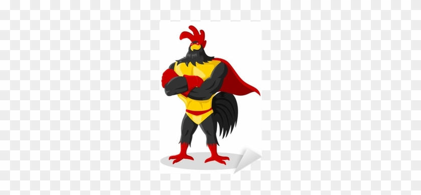 Cartoon Illustration Of Super Rooster Sticker • Pixers® - Super Rooster #915929