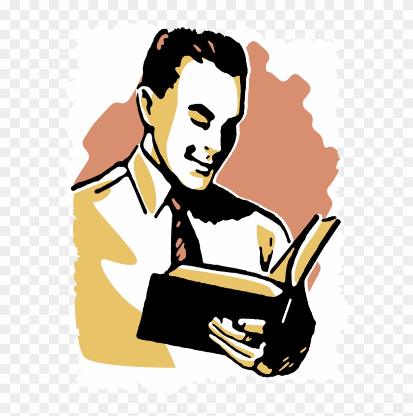 Good Businessman Reading - Man Reading A Book Drawing #916167