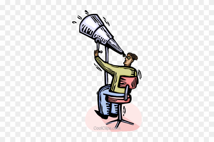 Person Looking Through A Telescope Royalty Free Vector - Person Looking Through A Telescope Royalty Free Vector #916184