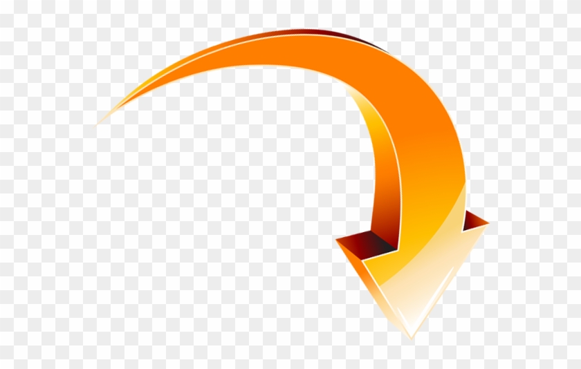 Curved Arrow - " - Orange Curved Arrow #916284