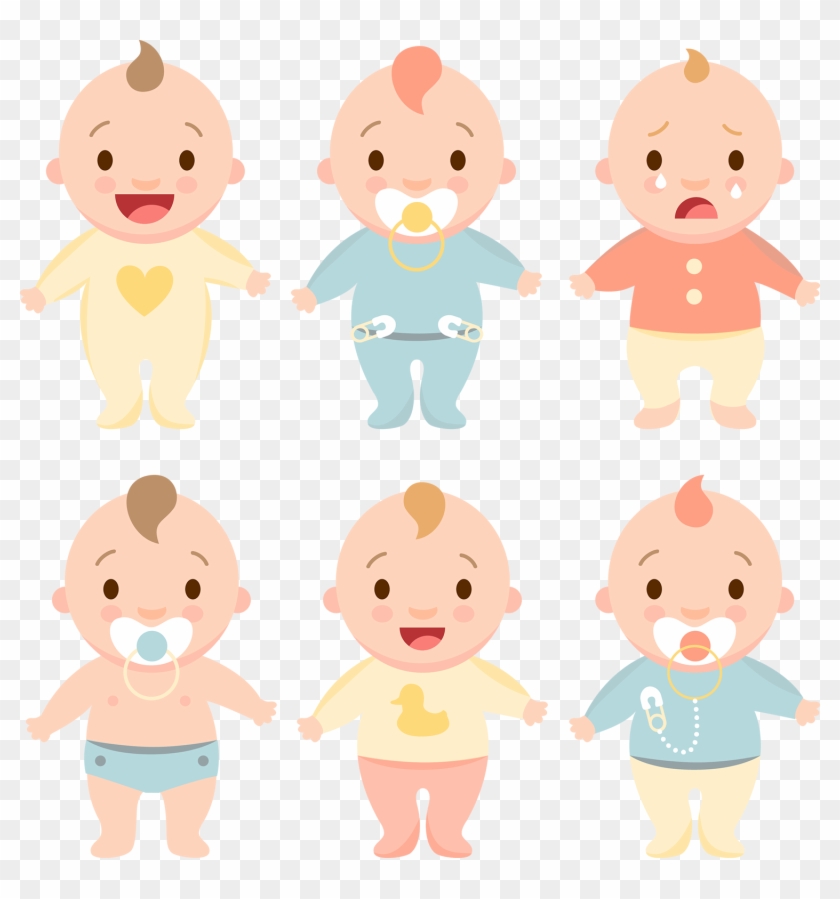 Pink Cute Little Baby Cartoon Vector - Infant #916471