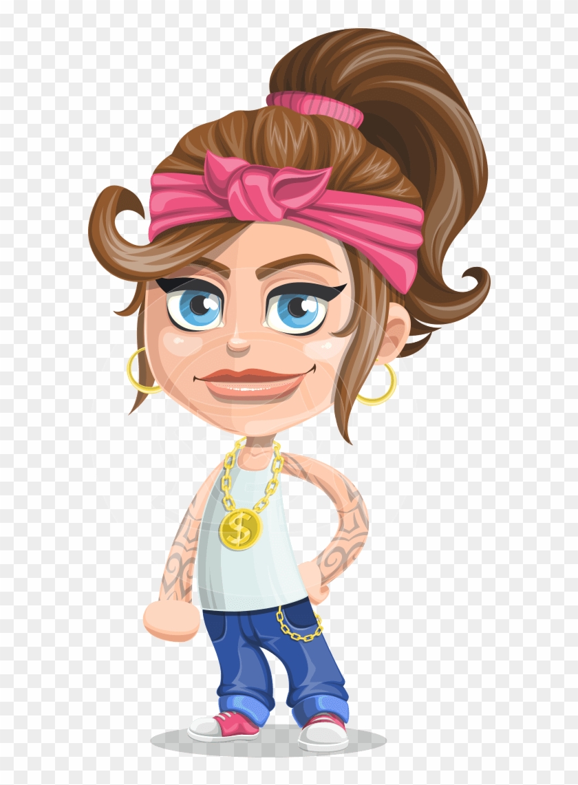 Vector Gangster Cartoon Character - Girl Gangster Cartoon #916532