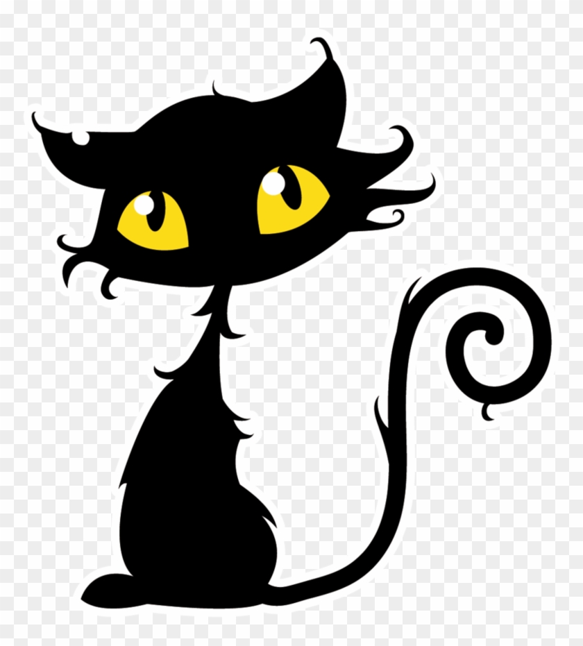 Crazy Cat Clipart - Halloween Black Cat Vector #916689