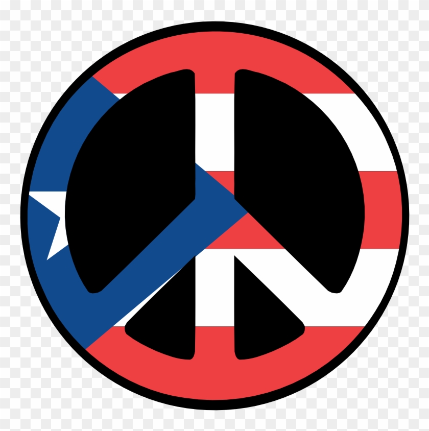 Puerto Rico Peace Symbol Flag 4 Twee Peacesymbol - Flag Of Puerto Rico #916849