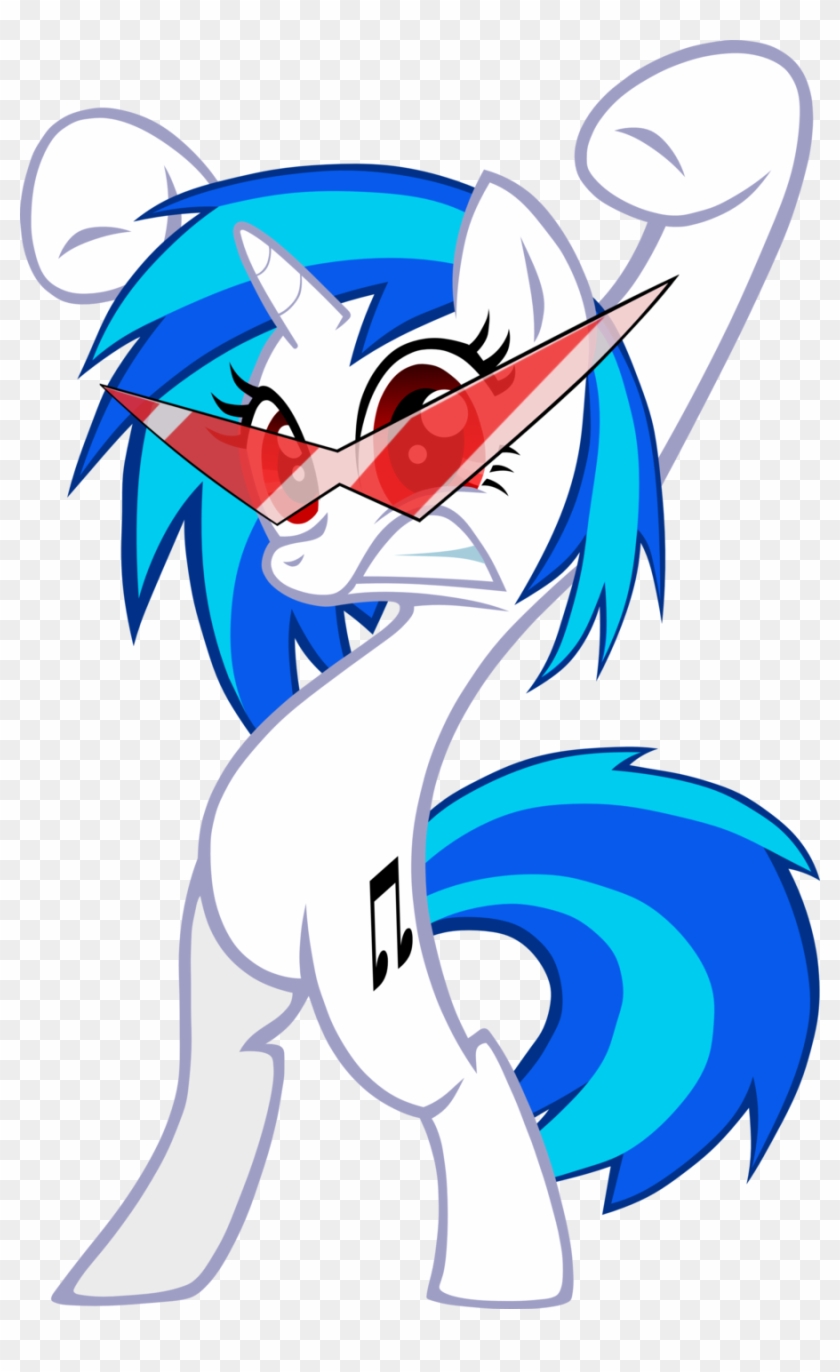 Vinyl Scratch With Kamina Glasses By Skiddlezizkewl - Cartoon #917035