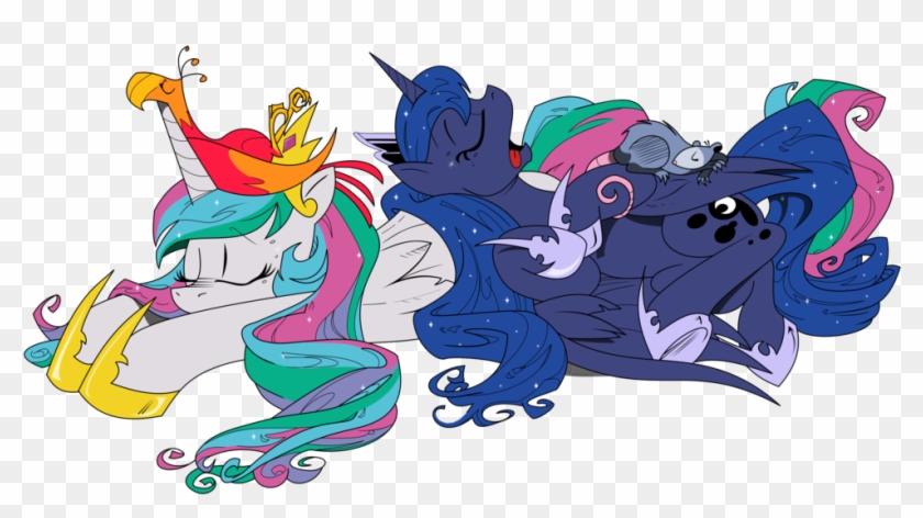 Celestia And Luna Sleeping By Brunursus - Celestia And Luna Sleeping #917508