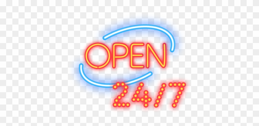 24 Hour Car Locksmith - Transparent Neon Open Sign #918008