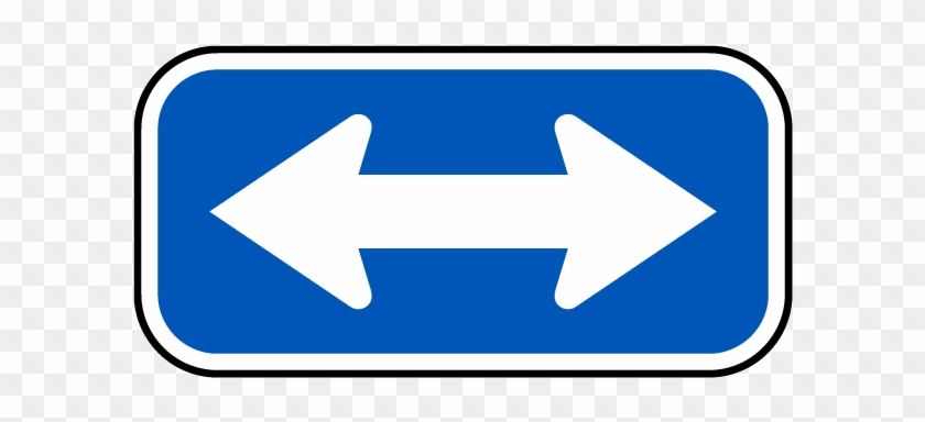 White / Blue Double Arrow Sign - Sign #918146