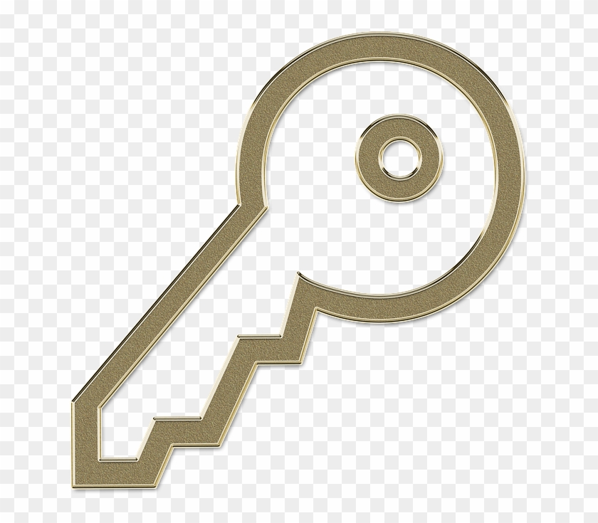 Key, Golden, Skeleton Key, Castle, Gold, Sign - Cursive #918217