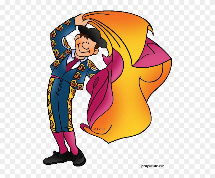 Spanish Man And A Woman In National Costume Vector - Spanish Bull Clipart #918237
