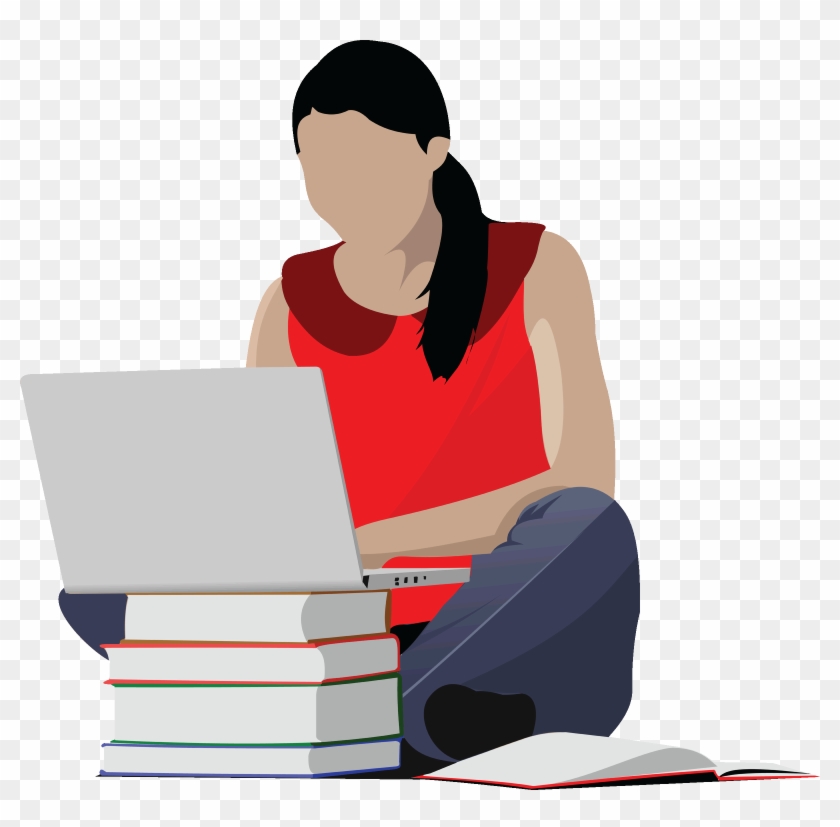 Person Studying Cliparts - College Student Clipart #918336