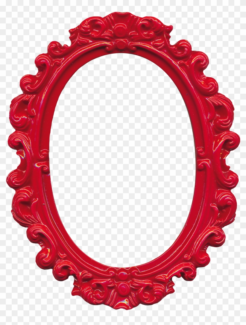 Picture Frame Oval Film Frame Clip Art - Marco Ovalo Png Rojo #918405