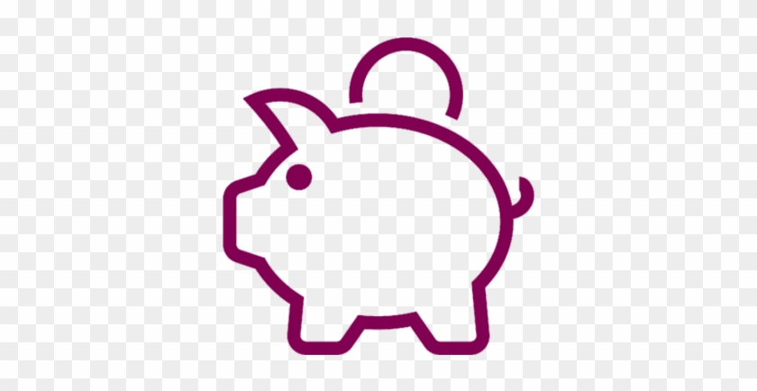 Piggy Bank Savings Pig Icon In Maroon - Piggy Bank Icon #918577