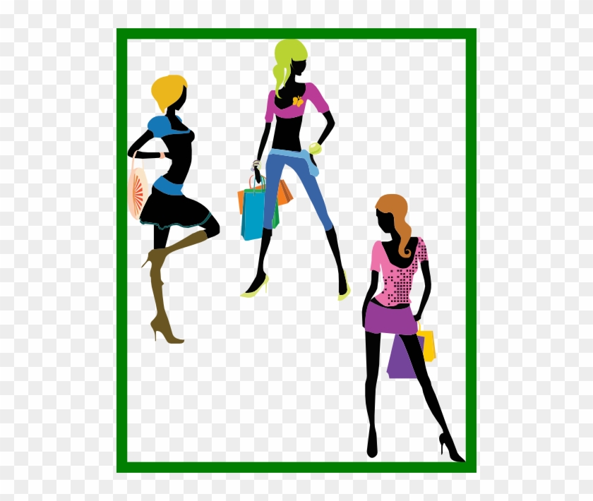 Stunning Collection Of Fashion Clipart Transparent - Girls Fashion Silhouette Png #918666