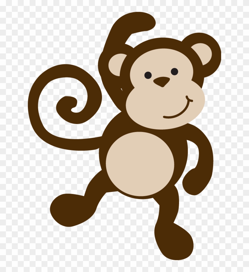 Cute Jungle Animal Clip Art Digital Clipart Baby Monkey, - Baby Monkey Template #918826