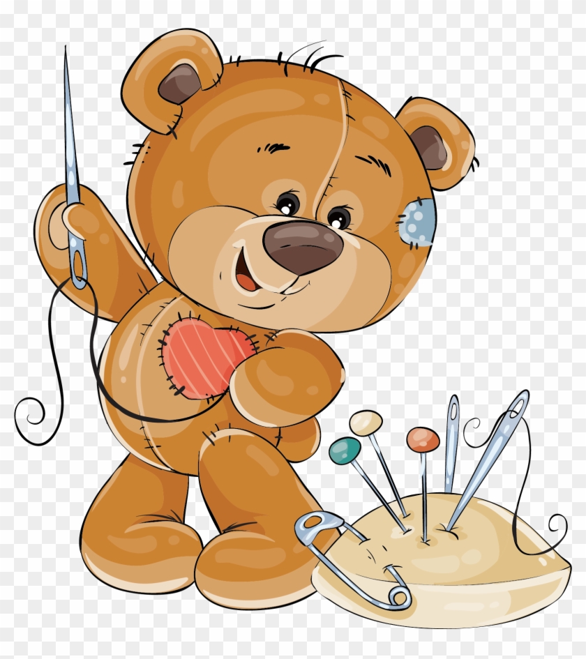 Teddy Bear Sewing Clip Art - Bear Sewing Clip Art #918858