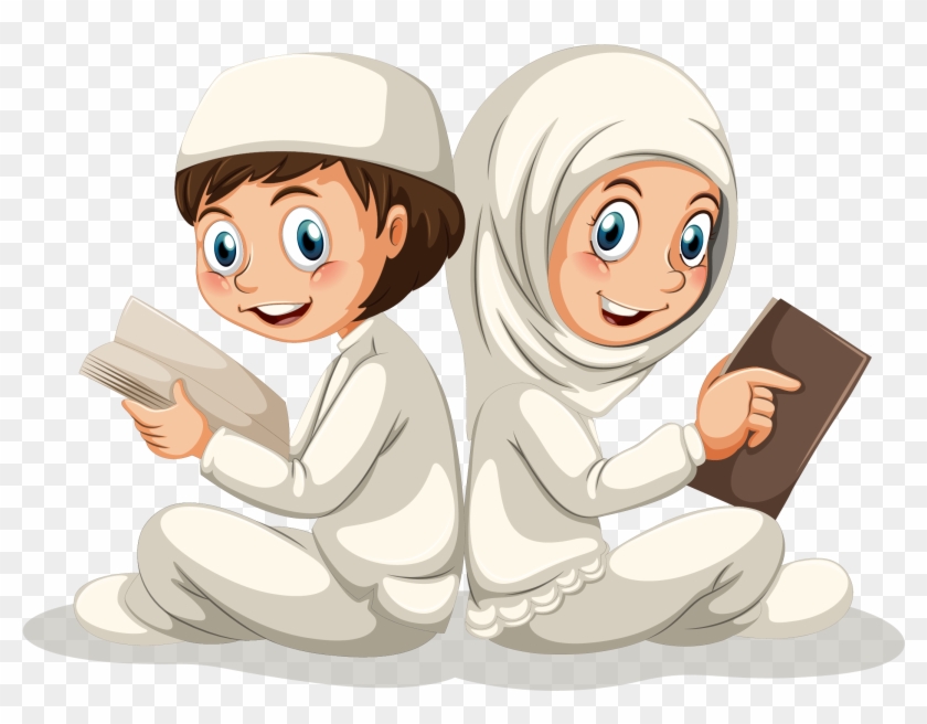 Quran Muslim Islam Illustration - Muslim Cartoon Png #918976