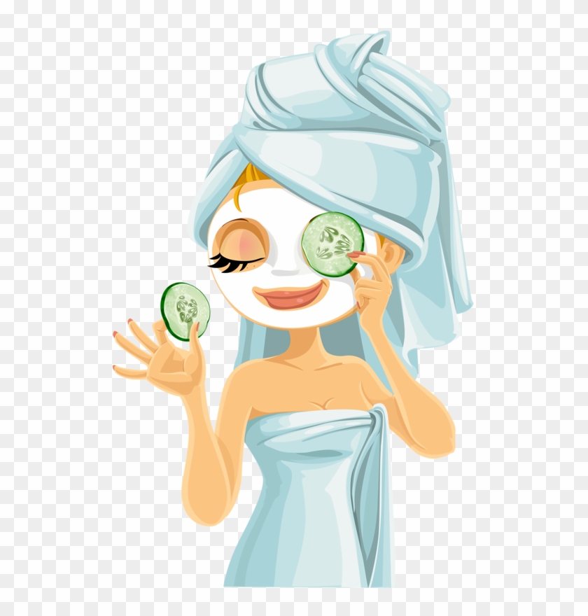 Spa Cartoon Cliparts - Cucumber On Eyes Cartoon #918984