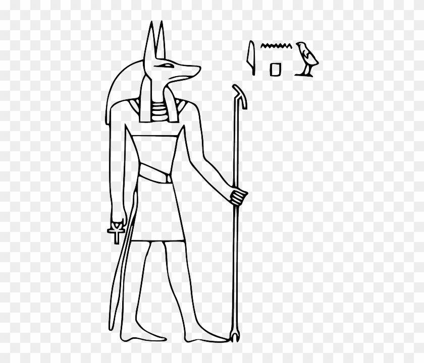 Wolf Head, Outline, Symbol, Drawing, Cartoon, Dog, - Anubis Egyptian God Drawing #919013
