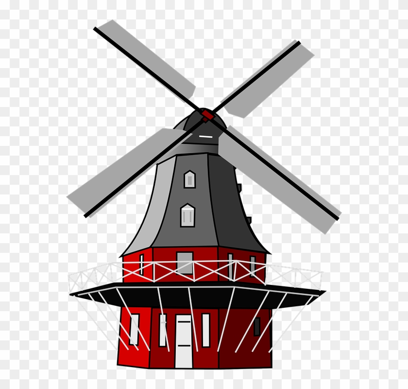 Mill Clipart Windmill - Dutch Windmill Vector Png #919321