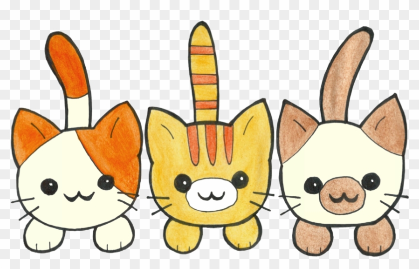 Three Cute Kittens By Paintedfairytale - Three Kittens Cartoon #919324