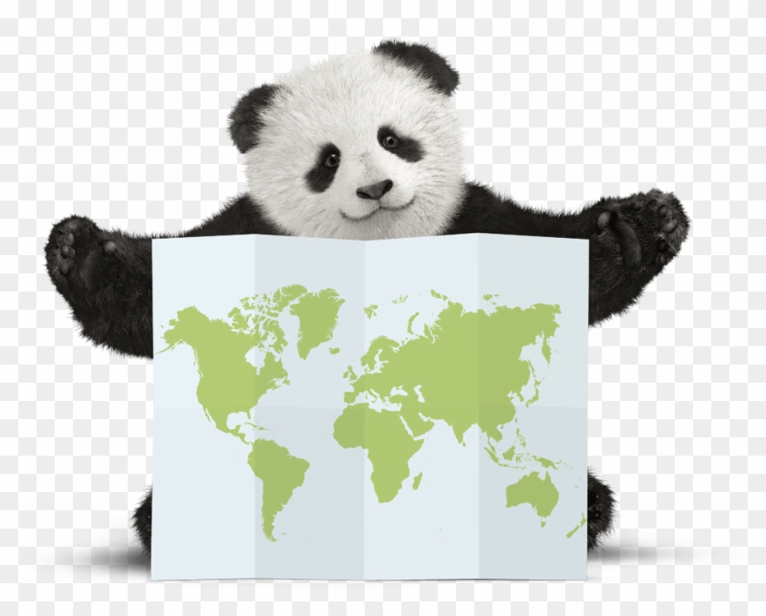 Panda Map With Legs1 - World Map Poster Cool #919341