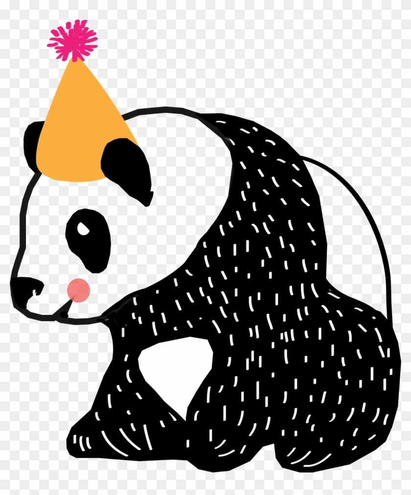 The Envelopes Were Addressed With A Fun Lettering Style - Panda With Party Hat #919387