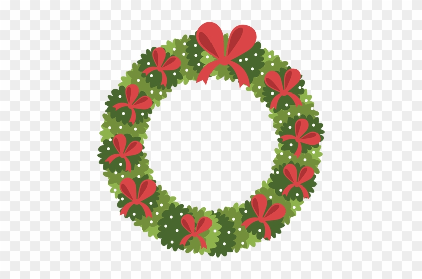 Christmas Wreath Red Bows Icon 3 Transparent Png - Christmas Clipart Circle Png #919455
