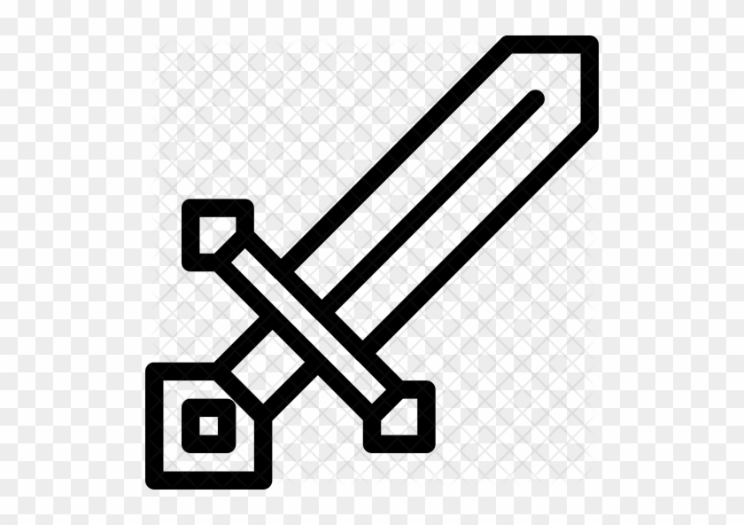 Minecraft Clipart Svg - Black And White Minecraft Sword Png #919463