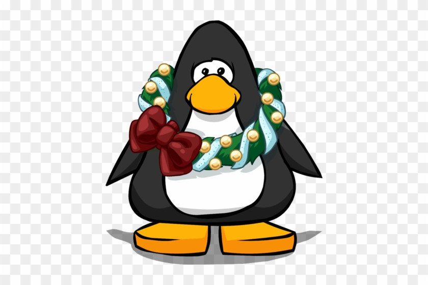 Jolly Holly Wreath On A Player Card - Club Penguin Ninja Mask #919496