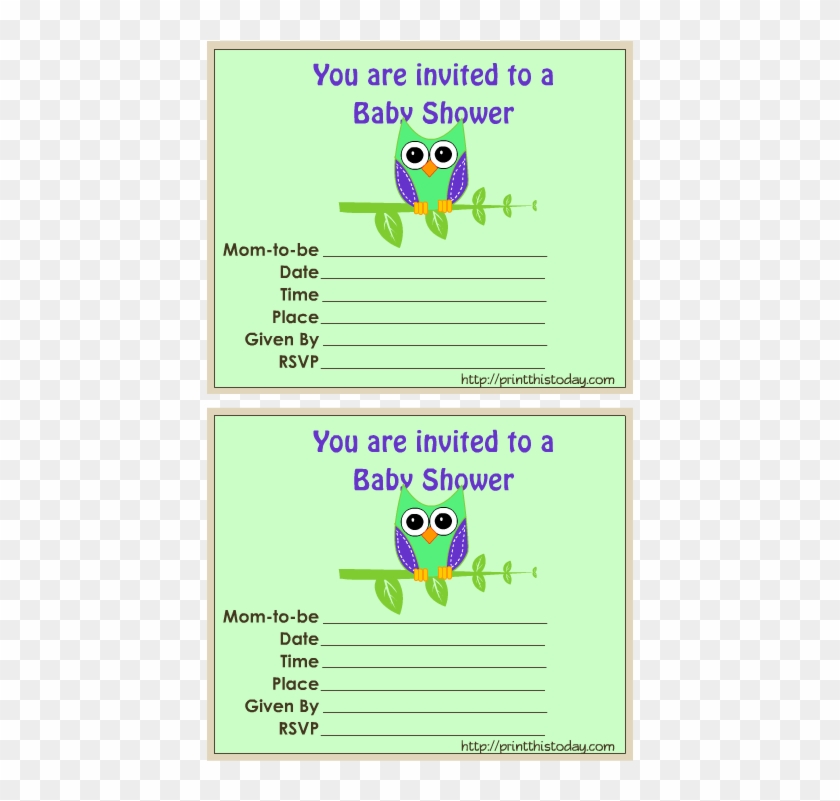 Free Cute Owl Baby Shower Invitations - Cartoon #919656