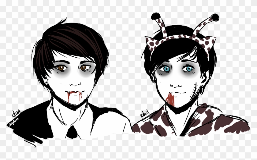 28 Collection Of Dan And Phil Drawings Anime - Halloween Dan And Phil Art #919736