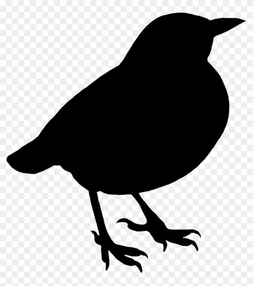 Black Silhouette Of Small Bird - Clip Art #919905