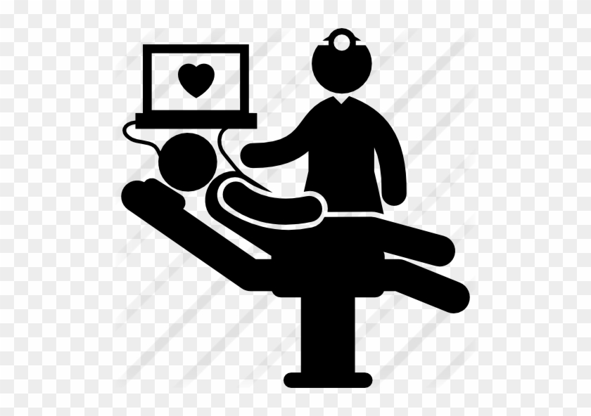 Medical Doctor In Patient Heart Check - Doctor And Patient Icon #919904