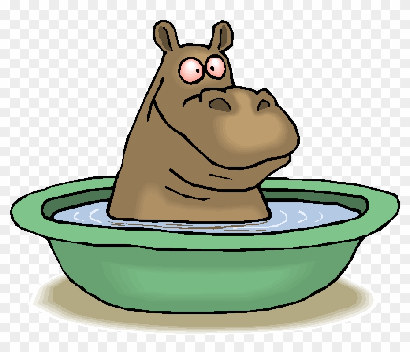 Hippo Bathing In Tub Throw Blanket #919955