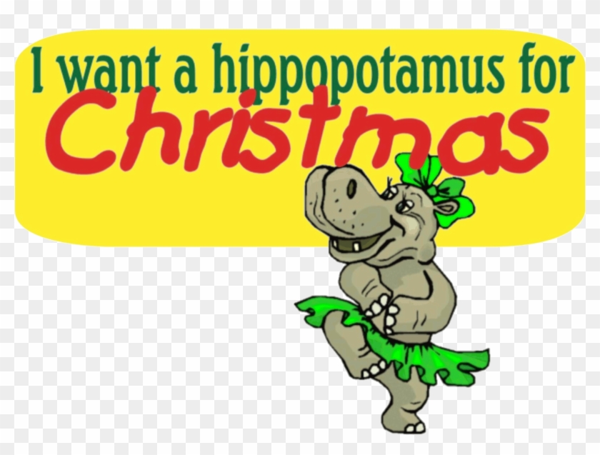 Hippopotamus Clipart Girl Hippo - Want A Hippo For Christmas Gif #919992
