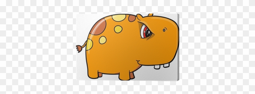 Quadro Su Tela Arrabbiato Arancione Hippopotamus Vector - Quadro Su Tela Arrabbiato Arancione Hippopotamus Vector #920013