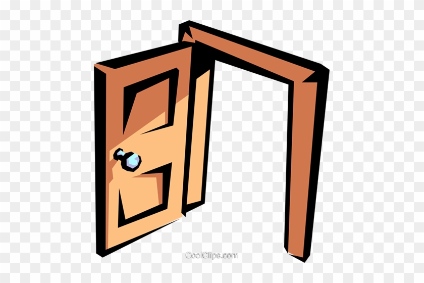 Doorway Royalty Free Vector Clip Art Illustration - Open Door Clip Art #920238