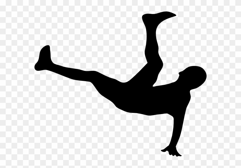 Smaller Fallen Man, Clip Art At Clker - Bicycle Kick Silhouette #920241